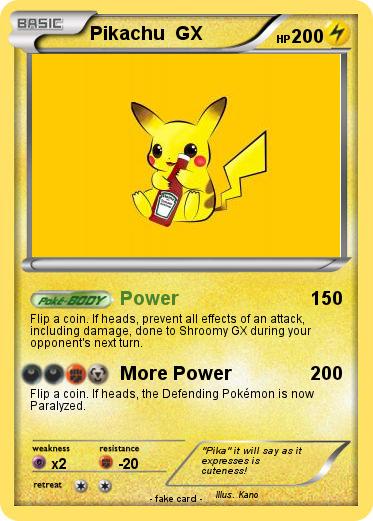 Pokemon Pikachu  GX