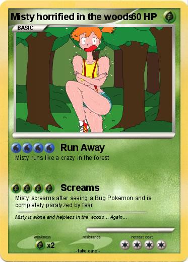 Pokemon Misty horrified in the woods