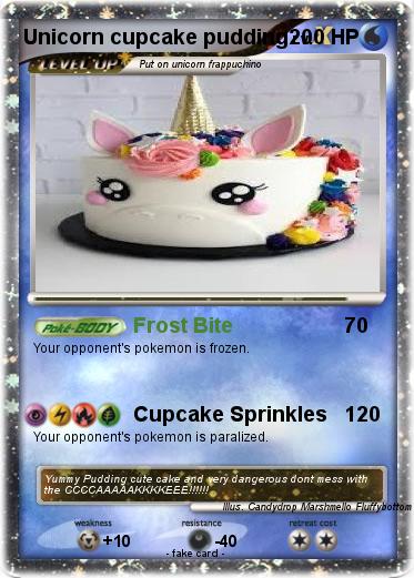 Pokemon Unicorn cupcake pudding