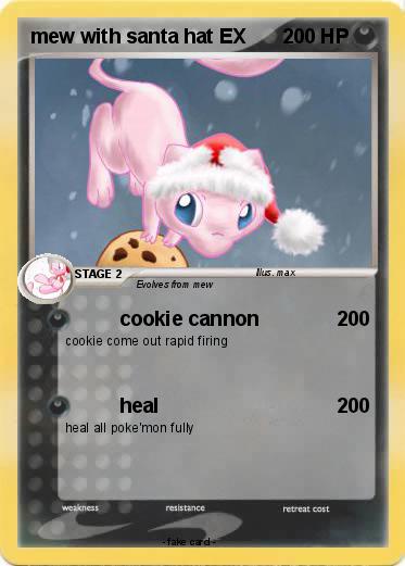 Pokemon mew with santa hat EX