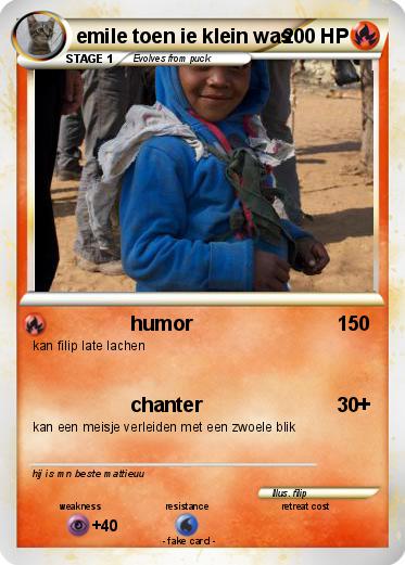 Pokemon emile toen ie klein was