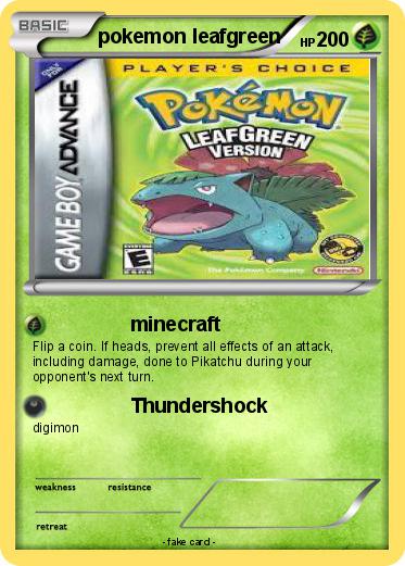 Pokemon pokemon leafgreen