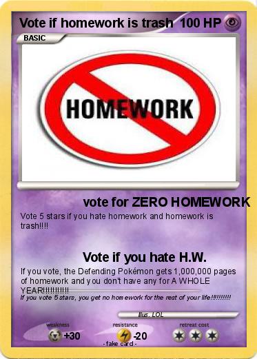 Pokemon Vote if homework is trash