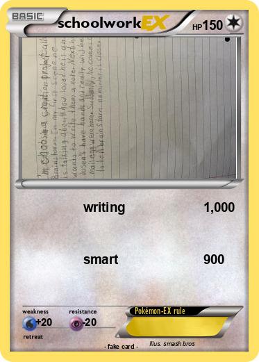 Pokemon schoolwork