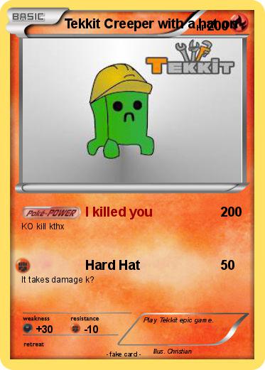 Pokemon Tekkit Creeper with a hat on