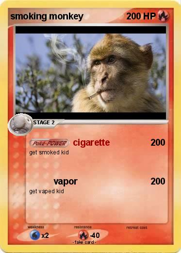 Pokemon smoking monkey