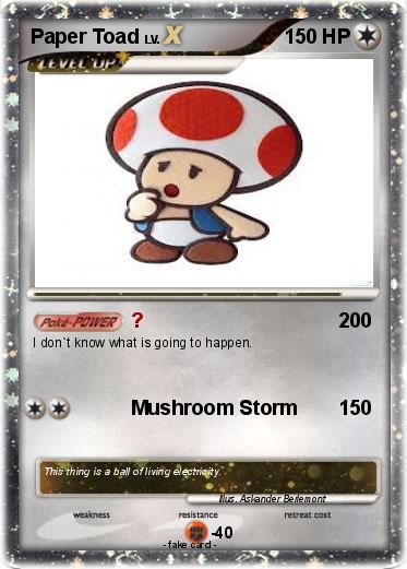 Pokemon Paper Toad