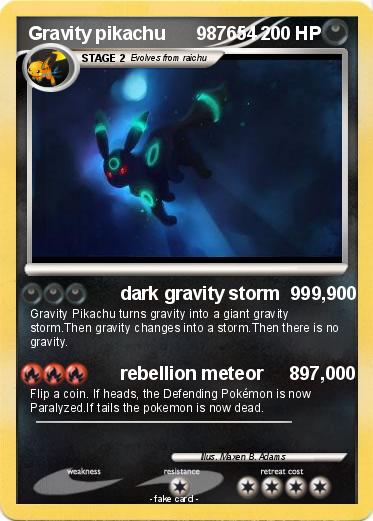 Pokemon Gravity pikachu      987654