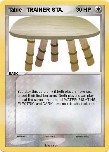 Pokemon Table   TRAINER STA.