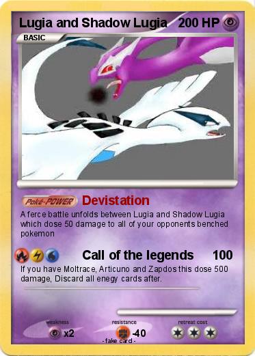 Pokemon Lugia and Shadow Lugia