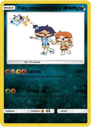 Pokemon Fake imposter bluey en bingo