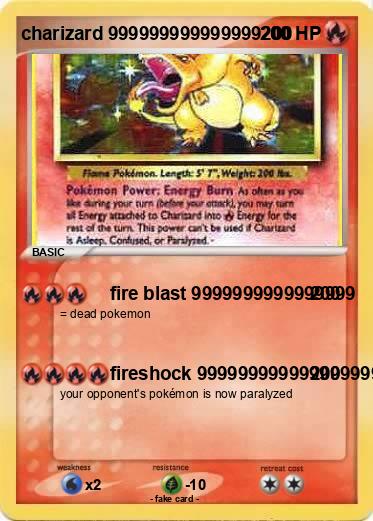 Pokemon charizard 999999999999999200