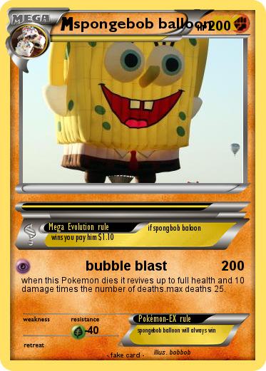 Pokemon spongebob balloon