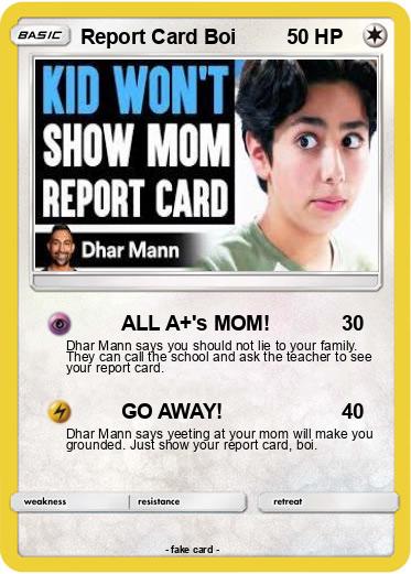 Pokemon Report Card Boi