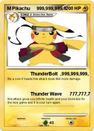 Pokemon M Pikachu     999,999,999,9