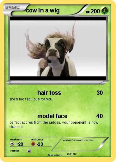 Pokemon cow in a wig