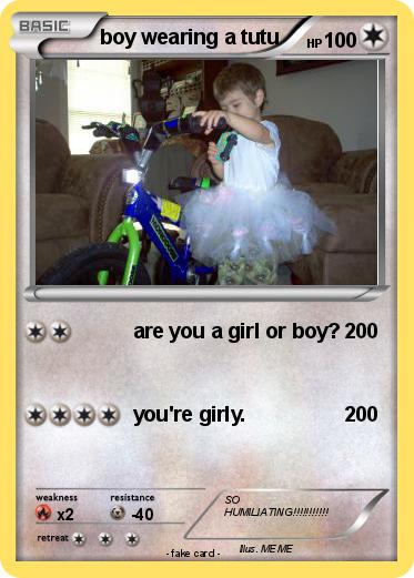 Pokemon boy wearing a tutu