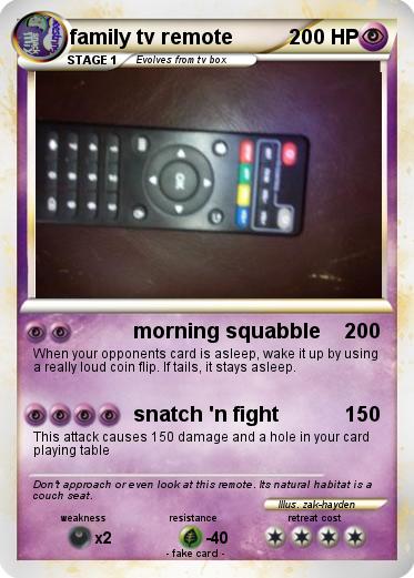 Pokemon family tv remote