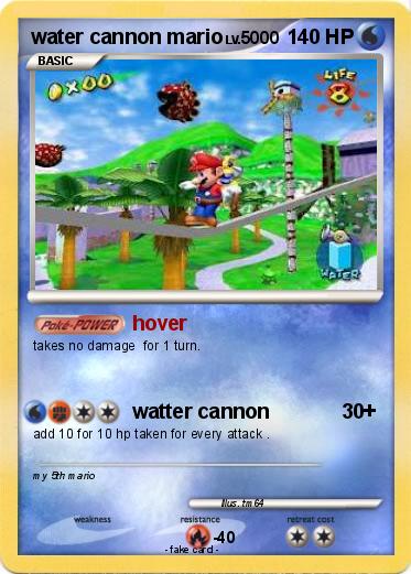 Pokemon water cannon mario