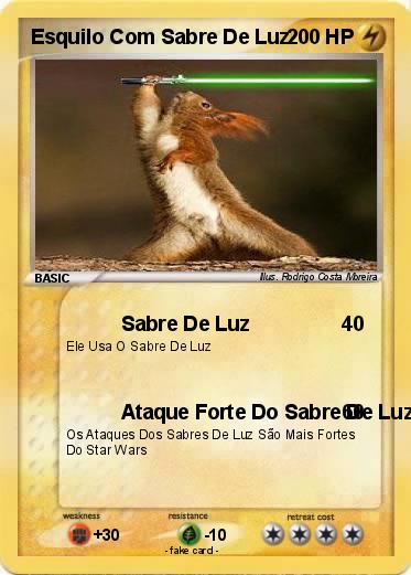 Pokemon Esquilo Com Sabre De Luz