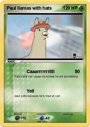 Pokemon Paul llamas with hats