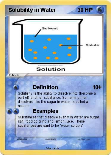 Pokemon Solubility in Water