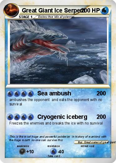 Pokemon Great Giant Ice Serpent