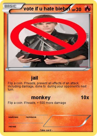 Pokemon vote if u hate bieber