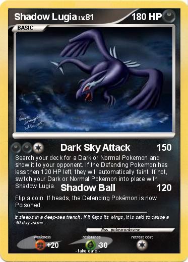 Pokemon Shadow Lugia