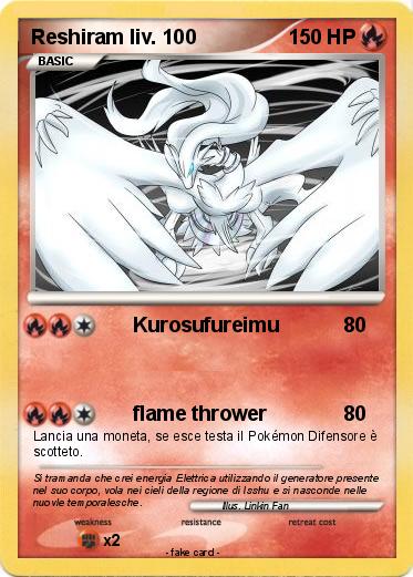 Pokemon Reshiram liv. 100