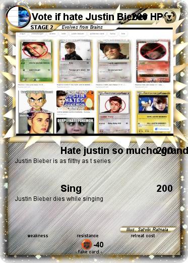 Pokemon Vote if hate Justin Bieber