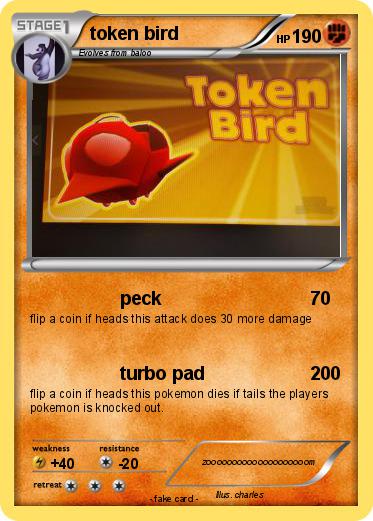Pokemon token bird