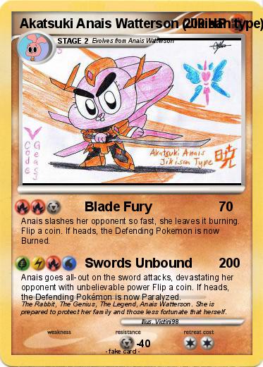 Pokemon Akatsuki Anais Watterson (Jikisan type)