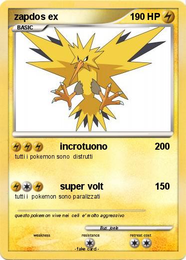 Pokemon zapdos ex