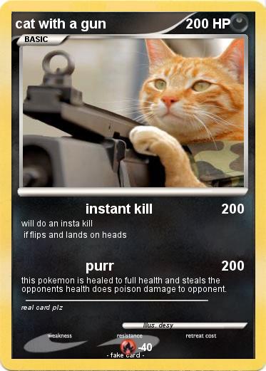 Pokemon cat with a gun