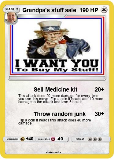 Pokemon Grandpa's stuff sale