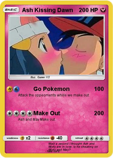 Pokemon Ash Kissing Dawn
