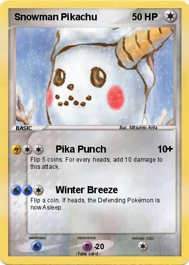 Pokemon Snowman Pikachu