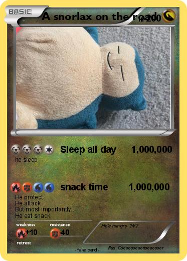 Pokemon A snorlax on the road