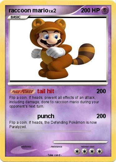 Pokemon raccoon mario