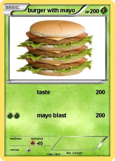 Pokemon burger with mayo