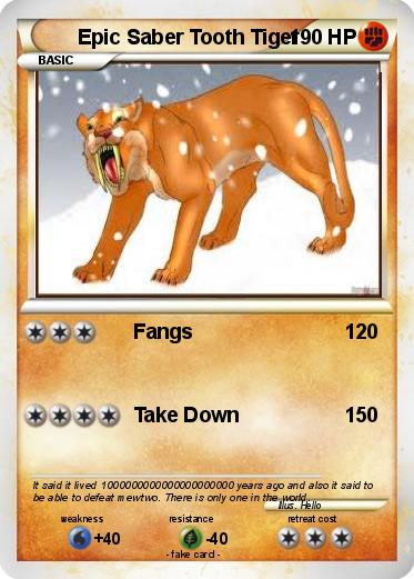 Pokemon Epic Saber Tooth Tiger
