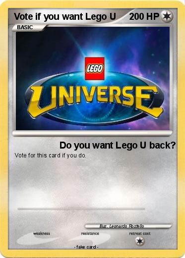 Pokemon Vote if you want Lego U