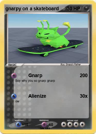 Pokemon gnarpy on a skateboard