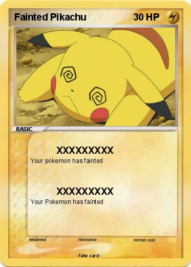 Pokemon Fainted Pikachu