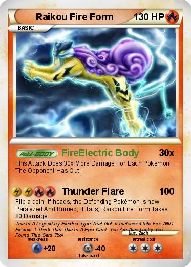 Pokemon Raikou Fire Form