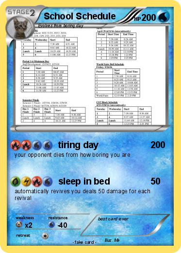 Pokemon School Schedule