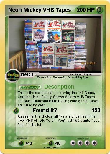 Pokemon Neon Mickey VHS Tapes