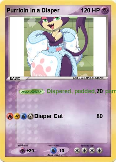 Pokemon Purrloin in a Diaper