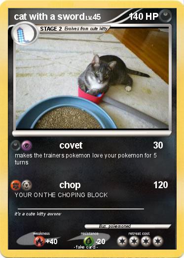 Pokemon cat with a sword
